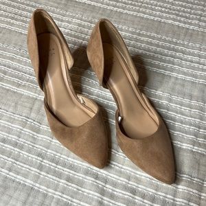Faux suede pumps